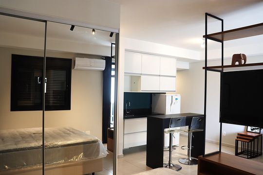 Dormitório   de kitnet/studio para alugar com 1 quarto, 40m² em Bela Vista, São Paulo