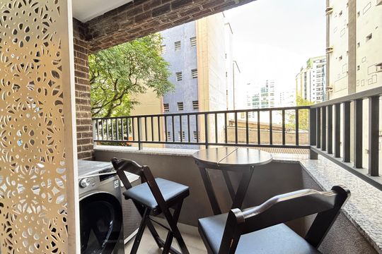 Varanda de kitnet/studio à venda com 1 quarto, 27m² em Indianópolis, São Paulo