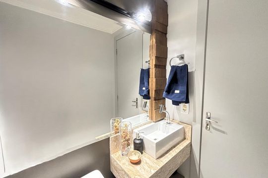 Lavabo de casa de condomínio à venda com 2 quartos, 115m² em Rondônia, Novo Hamburgo