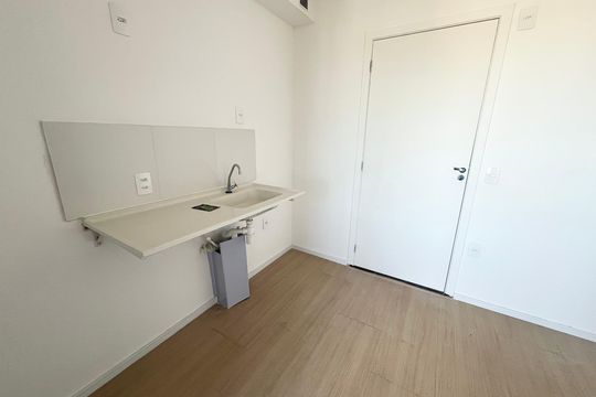 Cozinha de apartamento à venda com 2 quartos, 29m² em Jardim Imperador (zona Leste), São Paulo