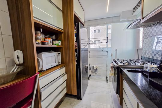 Cozinha de apartamento à venda com 2 quartos, 78m² em Campestre, Santo André
