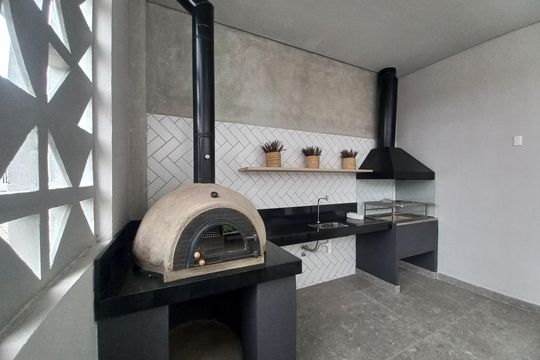 Área comum - Churrasqueira de apartamento para alugar com 2 quartos, 39m² em Catiapoã, São Vicente