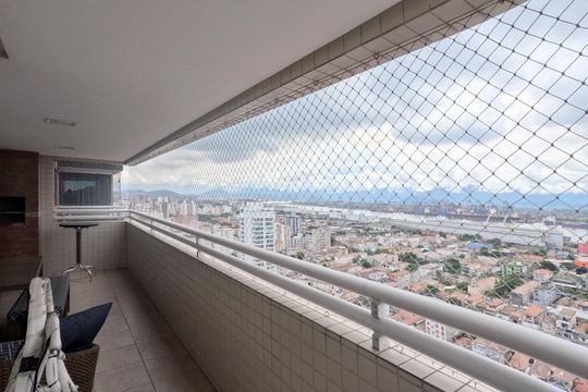 Varanda da Sala de apartamento para alugar com 3 quartos, 114m² em Ponta da Praia, Santos
