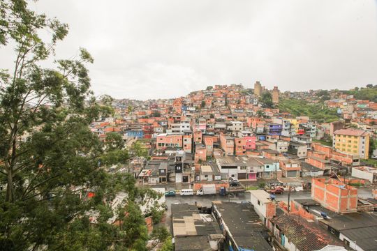 Vista da Sala de apartamento à venda com 2 quartos, 57m² em Jardim Santo André Cdhu, Santo André