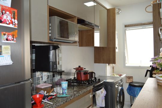Cozinha de apartamento à venda com 2 quartos, 47m² em Jardim Boa Vista (zona Oeste), Osasco