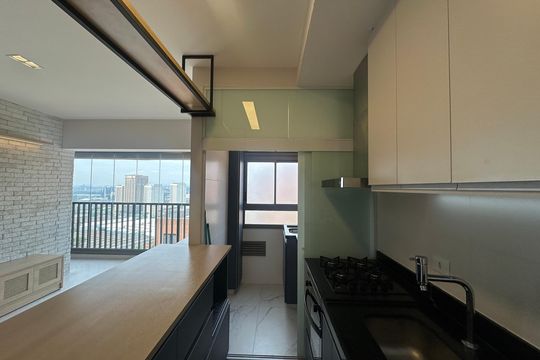 Cozinha de apartamento à venda com 1 quarto, 54m² em Alphaville Industrial, Barueri