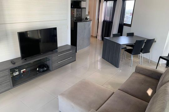 Sala de apartamento à venda com 1 quarto, 40m² em Indianópolis, São Paulo