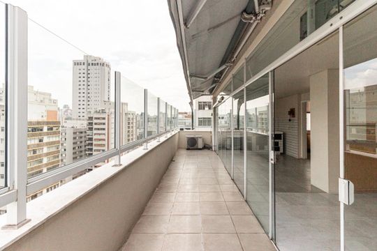 Varanda da Sala de apartamento à venda com 4 quartos, 237m² em Santa Cecilia, São Paulo