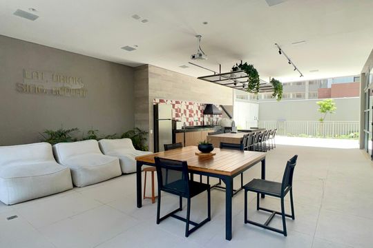 Área comum - Churrasqueira de kitnet/studio para alugar com 1 quarto, 26m² em Pompeia, São Paulo