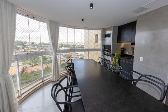 Varanda da Sala de Jantar de apartamento à venda com 4 quartos, 166m² em Alphaville Nova Lima, Nova Lima