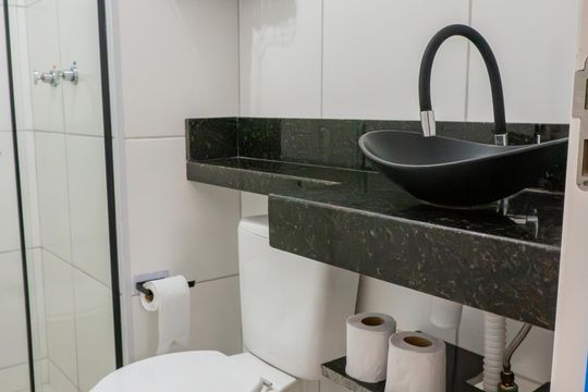 Banheiro de apartamento para alugar com 2 quartos, 44m² em Santo Cristo, Rio de Janeiro
