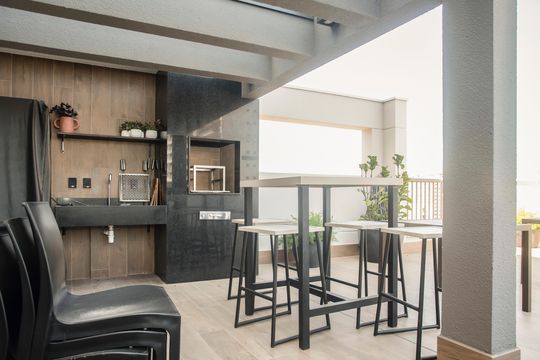 Área comum - Churrasqueira de kitnet/studio para alugar com 1 quarto, 25m² em Vila Clementino, São Paulo