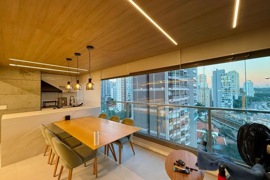 Varanda da Sala de apartamento à venda com 3 quartos, 125m² em Jardim das Acacias, São Paulo