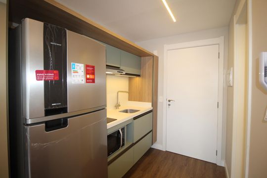 Cozinha de kitnet/studio para alugar com 1 quarto, 27m² em Passo D’areia, Porto Alegre