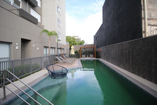 Área comum - Piscina de kitnet/studio para alugar com 1 quarto, 27m² em Passo D’areia, Porto Alegre