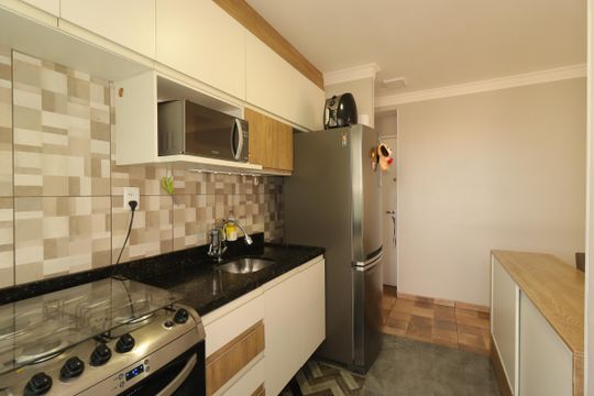 Cozinha de apartamento à venda com 3 quartos, 59m² em Parque Jaçatuba, Santo André
