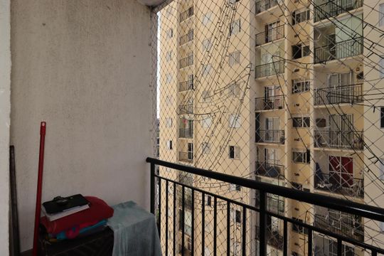 Varanda da Sala de apartamento à venda com 3 quartos, 59m² em Parque Jaçatuba, Santo André