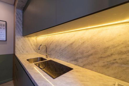 Cozinha de kitnet/studio para alugar com 1 quarto, 24m² em Farroupilha, Porto Alegre