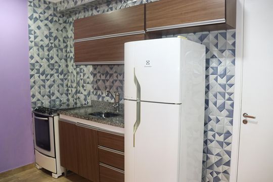 Cozinha de apartamento à venda com 1 quarto, 30m² em Consolação, São Paulo