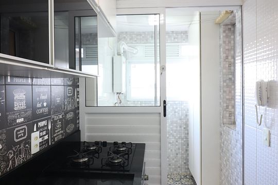 Cozinha  de apartamento à venda com 2 quartos, 58m² em Vila Goncalves, São Bernardo do Campo