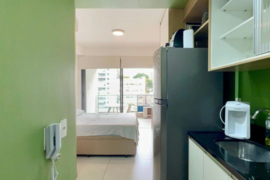 Cozinha de kitnet/studio à venda com 1 quarto, 27m² em Cerqueira César, São Paulo
