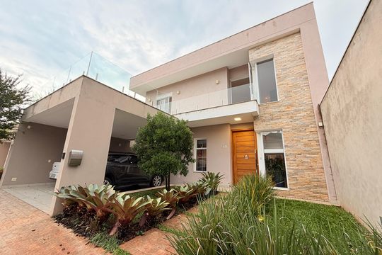 Fachada de casa de condomínio à venda com 3 quartos, 329m² em Jardim Santa Teresa, Jundiaí