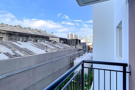 Varanda da Sala de apartamento para alugar com 1 quarto, 27m² em Brás, São Paulo