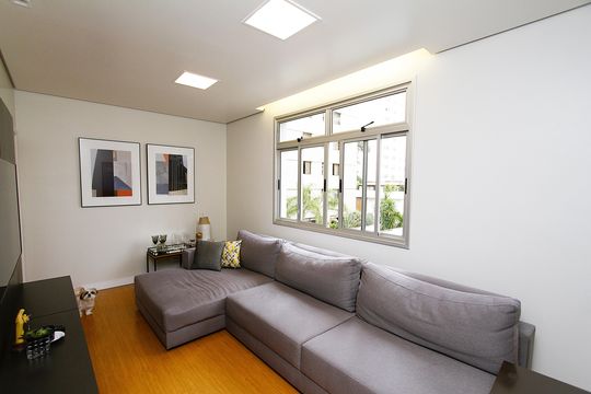 Sala de apartamento à venda com 3 quartos, 86m² em Serra, Belo Horizonte