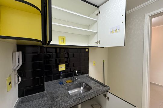 Cozinha de apartamento à venda com 1 quarto, 26m² em Vila Buarque, São Paulo