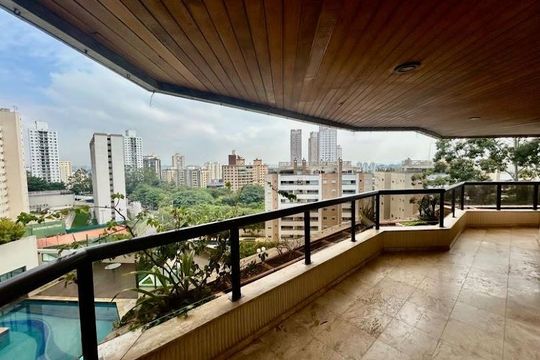 Sacada da Sala de apartamento à venda com 3 quartos, 242m² em Vila Suzana, São Paulo