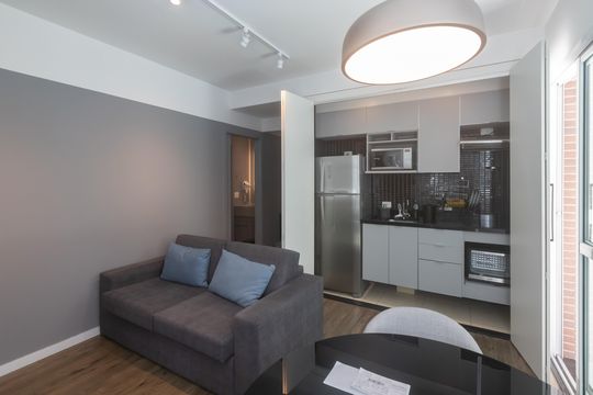 Cozinha de apartamento à venda com 1 quarto, 42m² em Vila Olímpia, São Paulo
