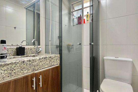 Banheiro da Suíte de apartamento à venda com 1 quarto, 45m² em Jardim Nova Europa, Campinas