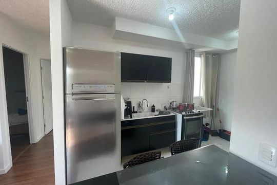 Cozinha de apartamento à venda com 2 quartos, 45m² em Vargem Pequena, Rio de Janeiro