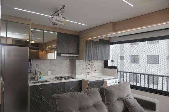 Cozinha de apartamento à venda com 2 quartos, 42m² em Vila Campanela, São Paulo