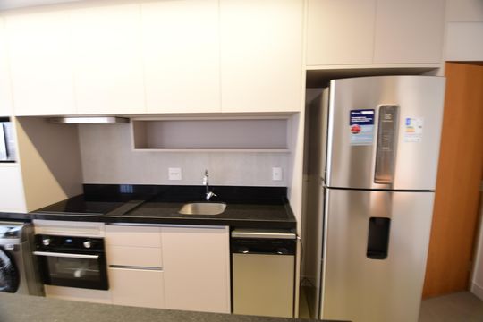 Cozinha de kitnet/studio para alugar com 1 quarto, 50m² em Nova Campinas, Campinas