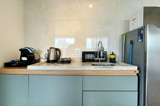 Cozinha de kitnet/studio para alugar com 1 quarto, 42m² em Pinheiros, São Paulo