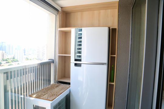 Varanda de kitnet/studio à venda com 1 quarto, 23m² em Santo Amaro, São Paulo