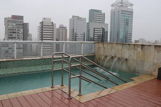 Terraço - Piscina de kitnet/studio à venda com 1 quarto, 30m² em Bela Vista, São Paulo