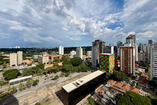 Vista  de kitnet/studio para alugar com 1 quarto, 29m² em Jardim das Acacias, São Paulo