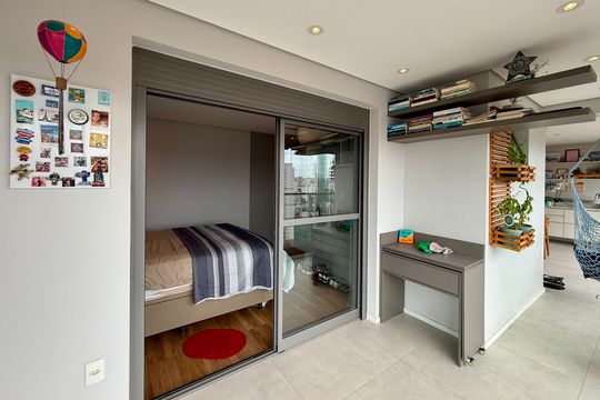 Sacada Suíte 3 de apartamento à venda com 3 quartos, 120m² em Santo Amaro, São Paulo