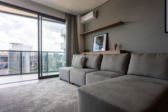 Sala de apartamento à venda com 1 quarto, 57m² em Vila Olímpia, São Paulo