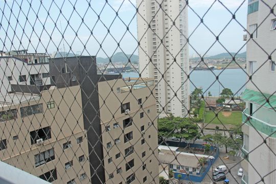 Varanda da Suite de apartamento para alugar com 1 quarto, 44m² em Ponta da Praia, Santos