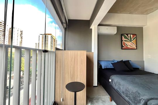 Varanda de kitnet/studio para alugar com 1 quarto, 21m² em Vila Clementino, São Paulo
