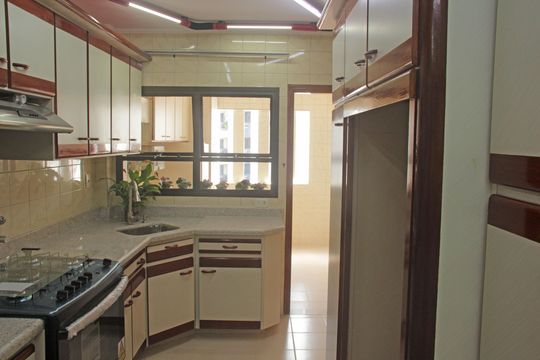 Cozinha de apartamento para alugar com 3 quartos, 200m² em Ponta da Praia, Santos