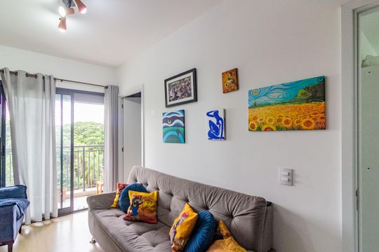 Sala de apartamento à venda com 1 quarto, 36m² em Santo Amaro, São Paulo