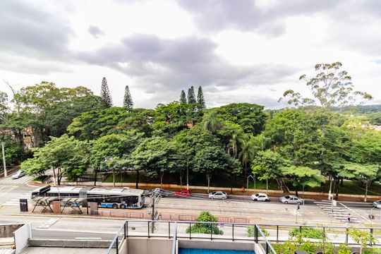 Varanda vista de apartamento à venda com 1 quarto, 36m² em Santo Amaro, São Paulo