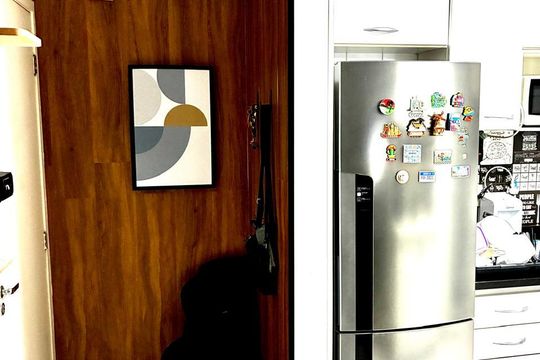 Cozinha de apartamento à venda com 2 quartos, 48m² em Vila Palmares, Santo André