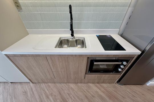 Cozinha  de kitnet/studio para alugar com 1 quarto, 25m² em Santo Amaro, São Paulo