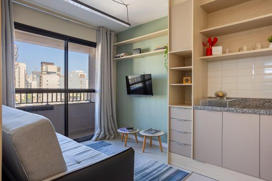 Sala de apartamento para alugar com 1 quarto, 28m² em Água Branca, São Paulo