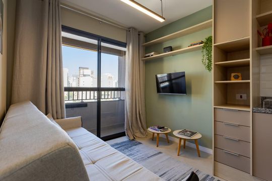 Sala de apartamento para alugar com 1 quarto, 28m² em Água Branca, São Paulo
